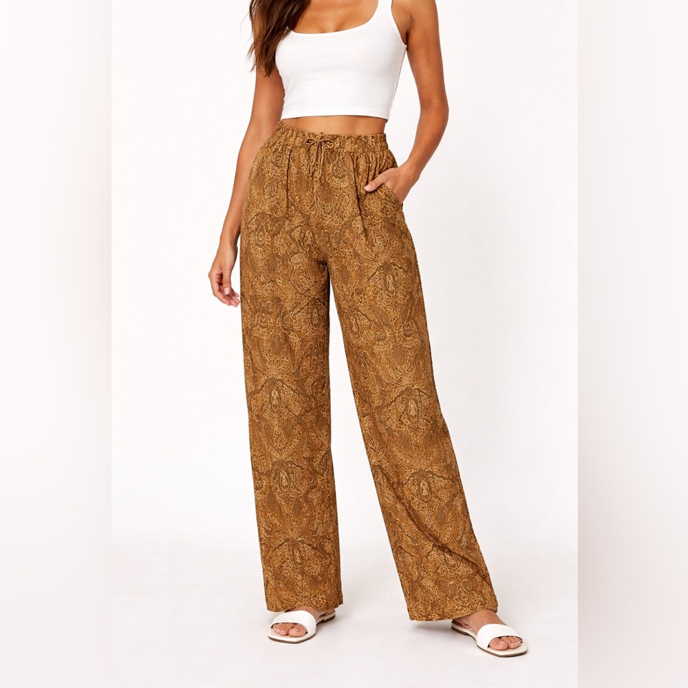 Urban Outfitters Jacquard Beach Pant Retro 70s Vintage Inspired Argyle Print